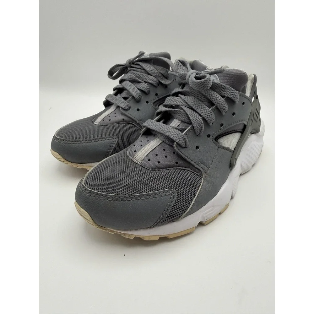 Nike Air Huarache Run GS Gray White Sneakers Youth Size 4.5Y Boys Girls Running